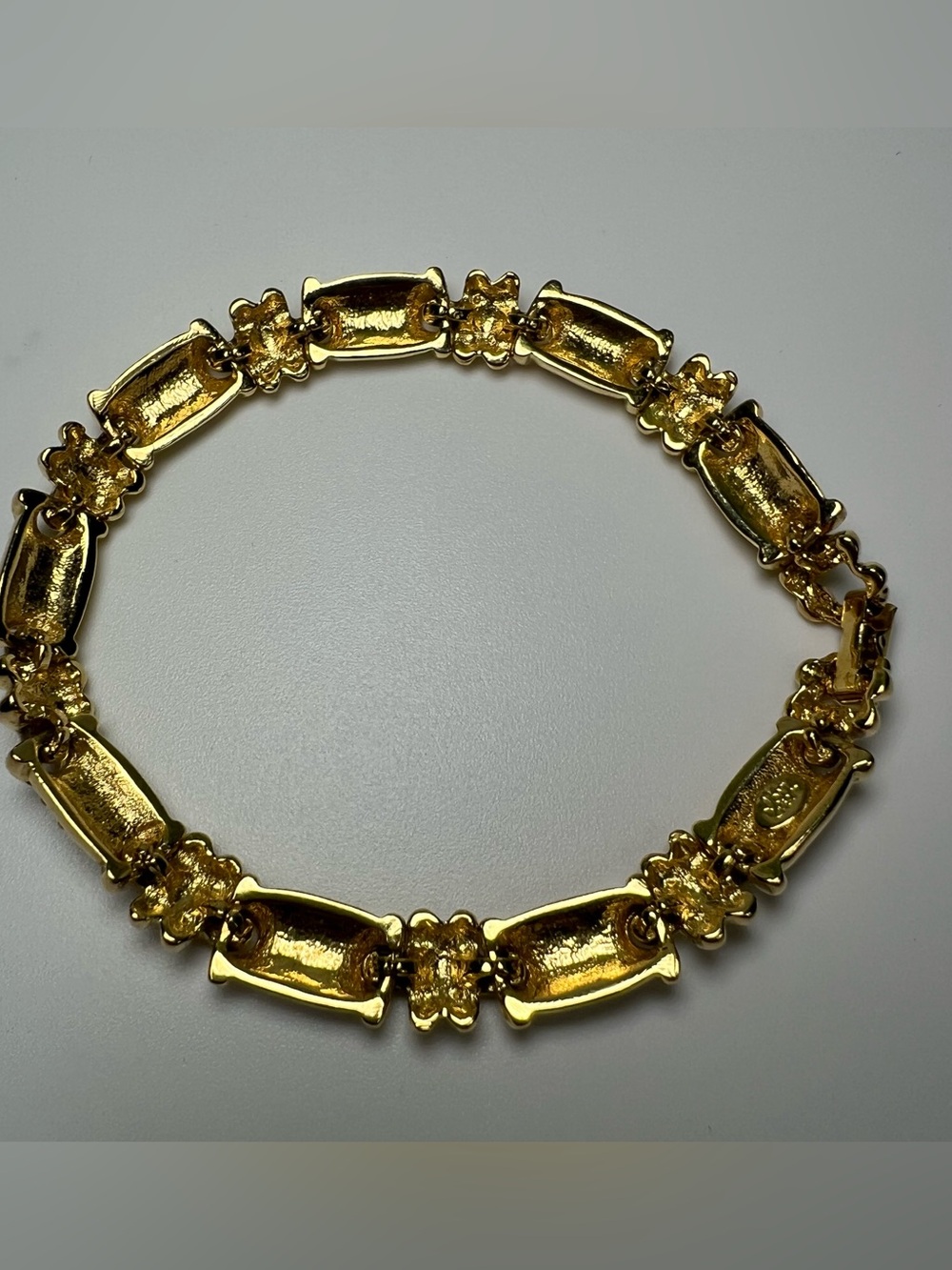 Joan Rivers gold-tone tennis bracelet links with embedded round crystals - Picture 3 of 4